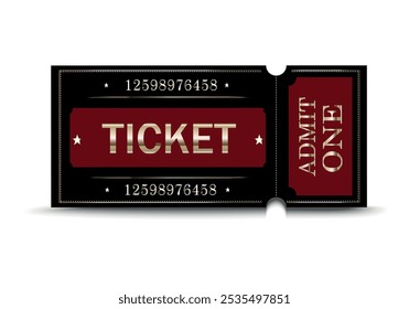 colección de tickets de Premium. Plantilla de boleto de entrada aislada sobre fondo blanco. Ilustración vectorial para Sitios web, App, cines, clubes, eventos sociales y diseño creativo.