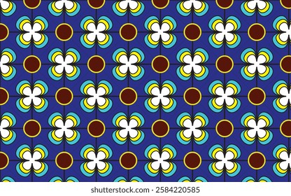 Premium Tile seamless watercolor pattern. Blue and white patchwork style ornament. Hand made paint on paper. Print for textiles.