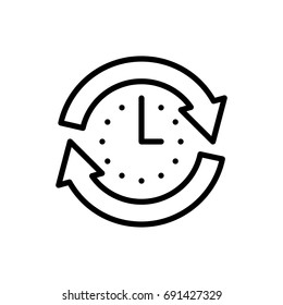 Premium time icon or logo in line style. High quality sign and symbol on a white background. Vector outline pictogram for infographic, web design and app development.