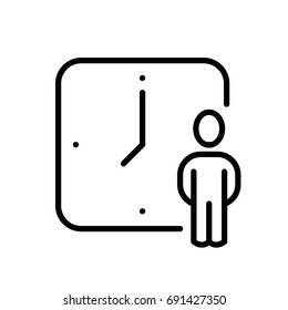 Premium time icon or logo in line style. High quality sign and symbol on a white background. Vector outline pictogram for infographic, web design and app development.