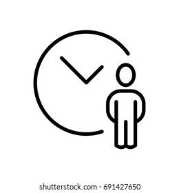 Premium time icon or logo in line style. High quality sign and symbol on a white background. Vector outline pictogram for infographic, web design and app development.