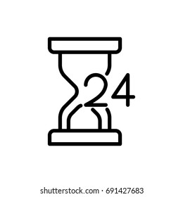 Premium time icon or logo in line style. High quality sign and symbol on a white background. Vector outline pictogram for infographic, web design and app development.