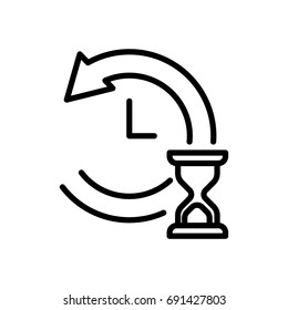 Premium time icon or logo in line style. High quality sign and symbol on a white background. Vector outline pictogram for infographic, web design and app development.