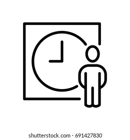 Premium time icon or logo in line style. High quality sign and symbol on a white background. Vector outline pictogram for infographic, web design and app development.