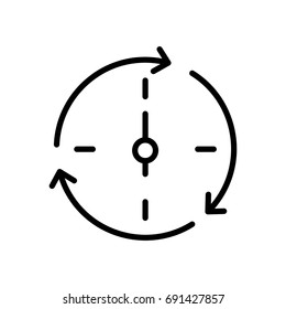 Premium time icon or logo in line style. High quality sign and symbol on a white background. Vector outline pictogram for infographic, web design and app development.