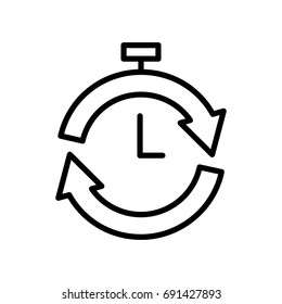 Premium time icon or logo in line style. High quality sign and symbol on a white background. Vector outline pictogram for infographic, web design and app development.