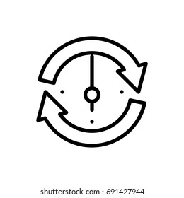 Premium time icon or logo in line style. High quality sign and symbol on a white background. Vector outline pictogram for infographic, web design and app development.
