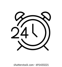 Premium time icon or logo in line style. High quality sign and symbol on a white background. Vector outline pictogram for infographic, web design and app development.