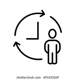 Premium time icon or logo in line style. High quality sign and symbol on a white background. Vector outline pictogram for infographic, web design and app development.