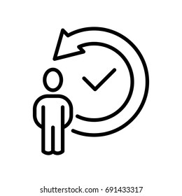 Premium time icon or logo in line style. High quality sign and symbol on a white background. Vector outline pictogram for infographic, web design and app development.