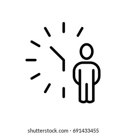 Premium time icon or logo in line style. High quality sign and symbol on a white background. Vector outline pictogram for infographic, web design and app development.