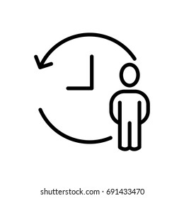 Premium time icon or logo in line style. High quality sign and symbol on a white background. Vector outline pictogram for infographic, web design and app development.