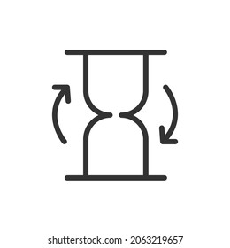 Icono de línea de administración de tiempo premium para aplicación, web y interfaz de usuario. Signo de trazo vectorial aislado en un fondo blanco. Icono de contorno de la administración del tiempo al estilo moderno.