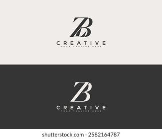 Premium Timeless and Versatile Brand Identity Logo Design. Professional Iconic Letter ZB Minimalist Business Logo Design Template.