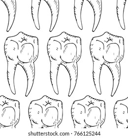 Premium tooth. Doodle style. Design, print, decor, textile, paper