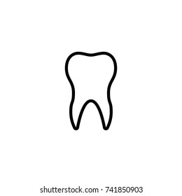 Premium tooth icon or logo in line style. High quality sign and symbol on a white background. Vector outline pictogram for infographic, web design and app development.