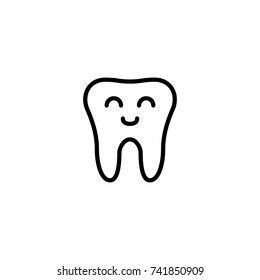 Premium tooth icon or logo in line style. High quality sign and symbol on a white background. Vector outline pictogram for infographic, web design and app development.