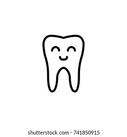 Premium tooth icon or logo in line style. High quality sign and symbol on a white background. Vector outline pictogram for infographic, web design and app development.