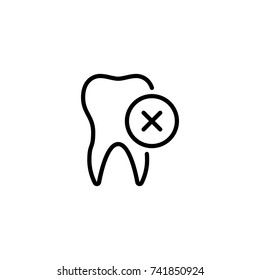 Premium tooth icon or logo in line style. High quality sign and symbol on a white background. Vector outline pictogram for infographic, web design and app development.