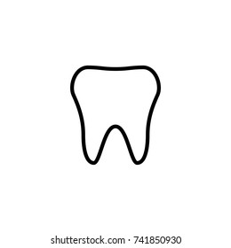 Premium tooth icon or logo in line style. High quality sign and symbol on a white background. Vector outline pictogram for infographic, web design and app development.