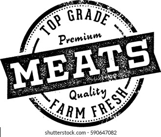 Premium Top Grade Meats Butcher Shop Stamp