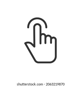 Premium touch line icon for app, web and UI. Vector stroke sign isolated on a white background. Outline icon of touch in trendy style.