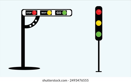 Premium traffic signal light vector illustration design collection.