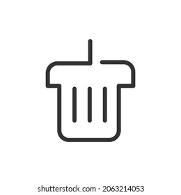 Icono de línea de basura premium para aplicación, web y interfaz de usuario. Signo de trazo vectorial aislado en un fondo blanco. Icono de contorno de basura en estilo de moda.