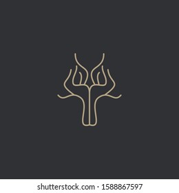 Premium tree logo design. Abstract tree icon vector illustration