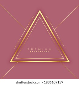 premium triangles golden lines frame background design