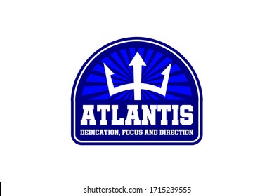 Premium Trident Atlantis Logo Icon Vector Template
