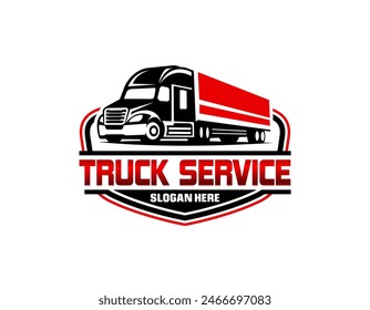 Premium truck front view emblem logo template vector best for truck and freight related industry