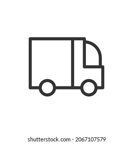 Premium truck line icon for app, web and UI. Vector stroke sign isolated on a white background. Outline icon of truck in trendy style.