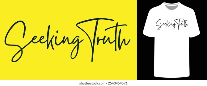 Premium men’s T-shirt featuring 'Seeking Truth' an eye-catching illustration design that perfectly combines class and style.