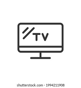 Premium tv line icon for app, web and UI. Vector stroke sign isolated on a white background. Outline icon of tv in trendy style.