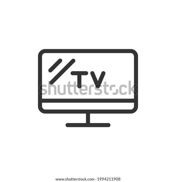 Premium tv line icon for app, web and UI. Vector\
stroke sign isolated on a white background. Outline icon of tv in\
trendy style.