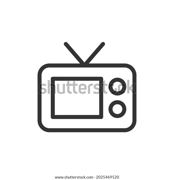 Premium tv line icon for app, web and UI. Vector
stroke sign isolated on a white background. Outline icon of tv in
trendy style.