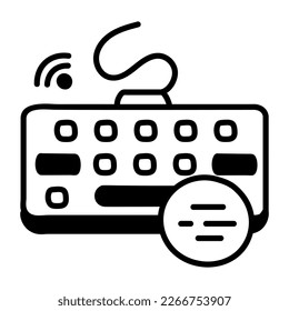 Premium typing keyboard doodle icon 