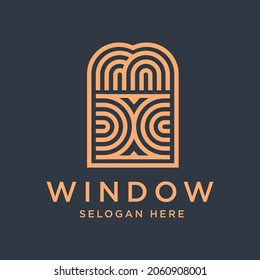 Logo exclusivo de primera calidad de la ventana. diseño de iconos de ventana es bueno para el negocio de bienes raíces