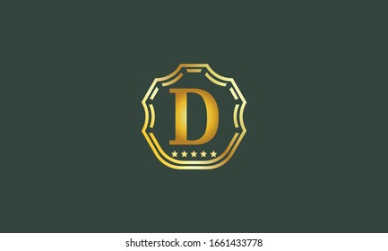 Premium universal monogram of letter D with initials. Abstract elegant logo icon of restaurant, hotel, labels.