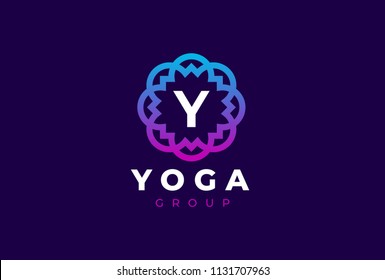 Premium universal monogram letter Y initials logo. Abstract elegant flower logo icon vector design. Universal creative premium symbol. Luxury abc jewel logotype.