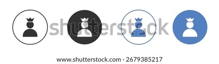 Premium User icon collection for app in black and blue colors