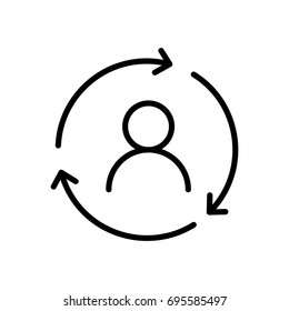 Premium user icon or logo in line style. High quality sign and symbol on a white background. Vector outline pictogram for infographic, web design and app development.