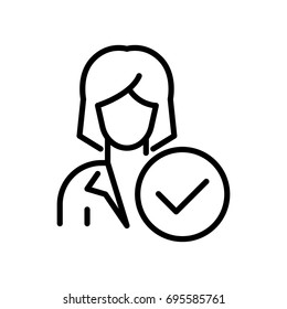 Premium user icon or logo in line style. High quality sign and symbol on a white background. Vector outline pictogram for infographic, web design and app development.