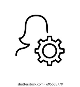 Premium user icon or logo in line style. High quality sign and symbol on a white background. Vector outline pictogram for infographic, web design and app development.