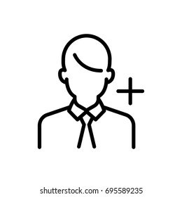 Premium user icon or logo in line style. High quality sign and symbol on a white background. Vector outline pictogram for infographic, web design and app development.