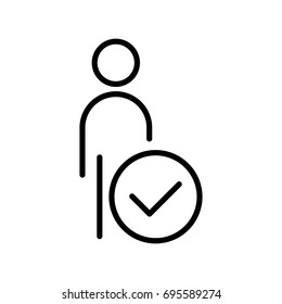 Premium user icon or logo in line style. High quality sign and symbol on a white background. Vector outline pictogram for infographic, web design and app development.