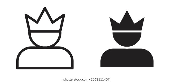 Premium User icons in black line and filled versions