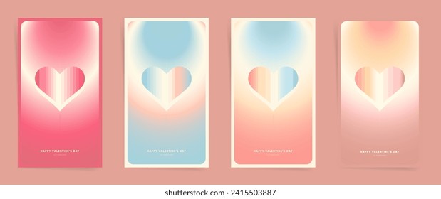 Premium Valentine's Day and Wedding Love Backgrounds. Trendy Gradient Social Media Posts, Romantic Heart Designs, Modern Minimal Templates for Celebrations and Greetings. 