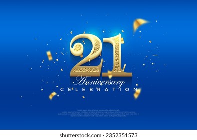 Premium vector 21st anniversary celebration background with fancy numeral glitter. svg